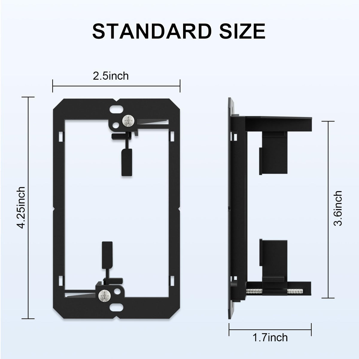 Iwillink low-voltage bracket 1-gang wall-plate ready for flush installation.