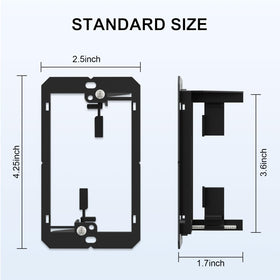 Iwillink low-voltage bracket 1-gang wall-plate ready for flush installation.