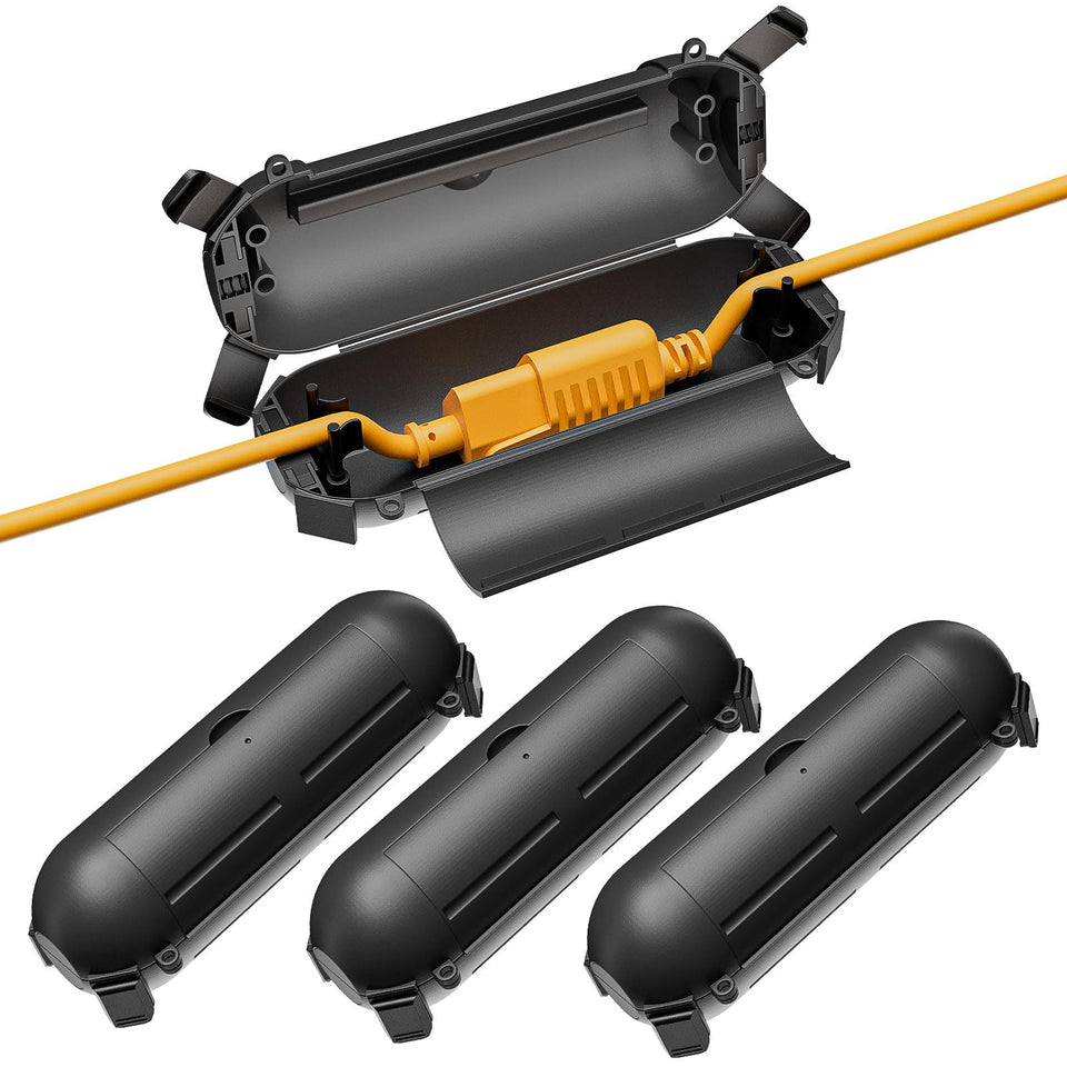 iwillink outdoor extension cover with top lid open for easy connection in outdoor setups