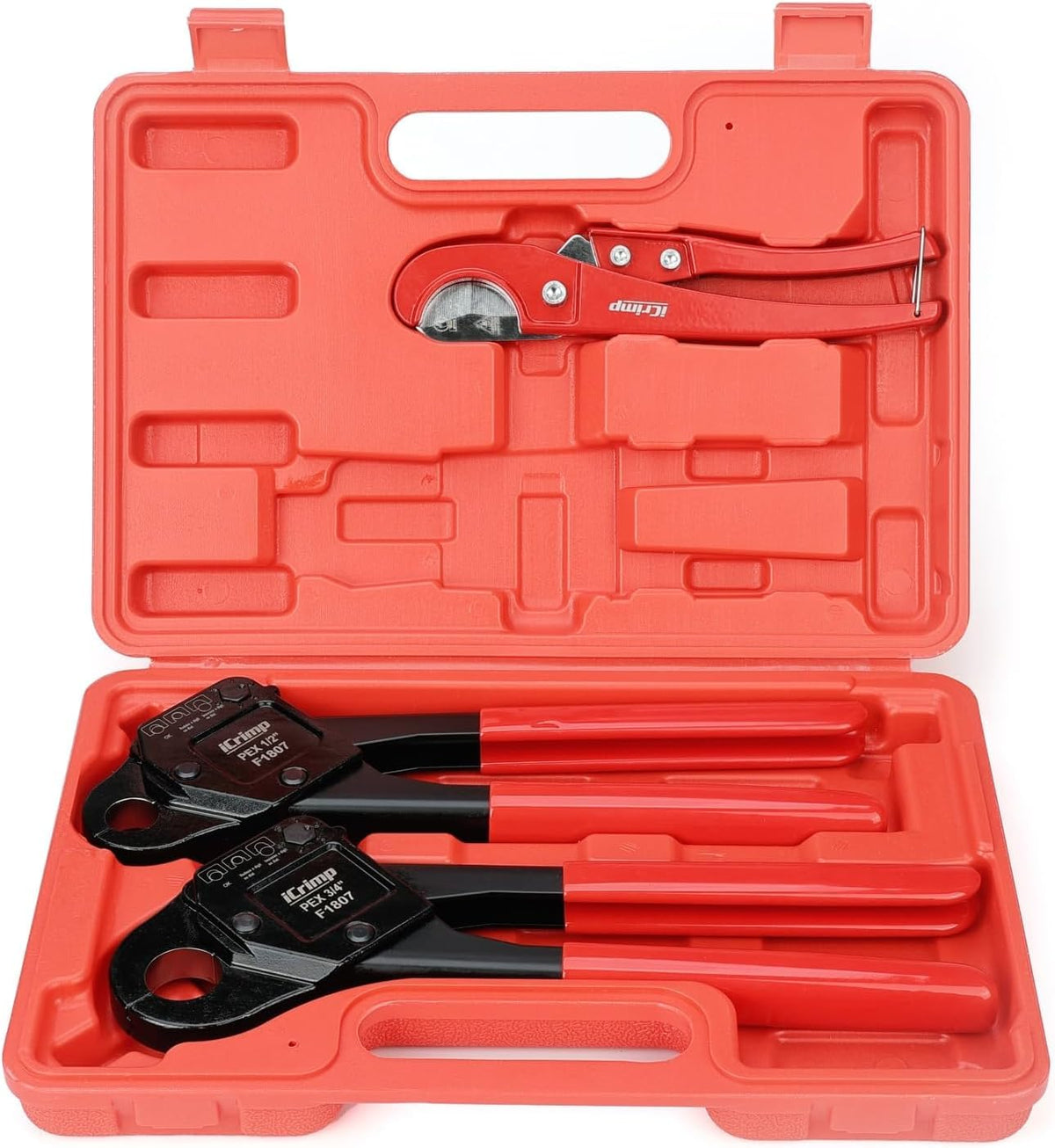 IWISS iCrimp angle PEX tool with angled head easing tight-space connections