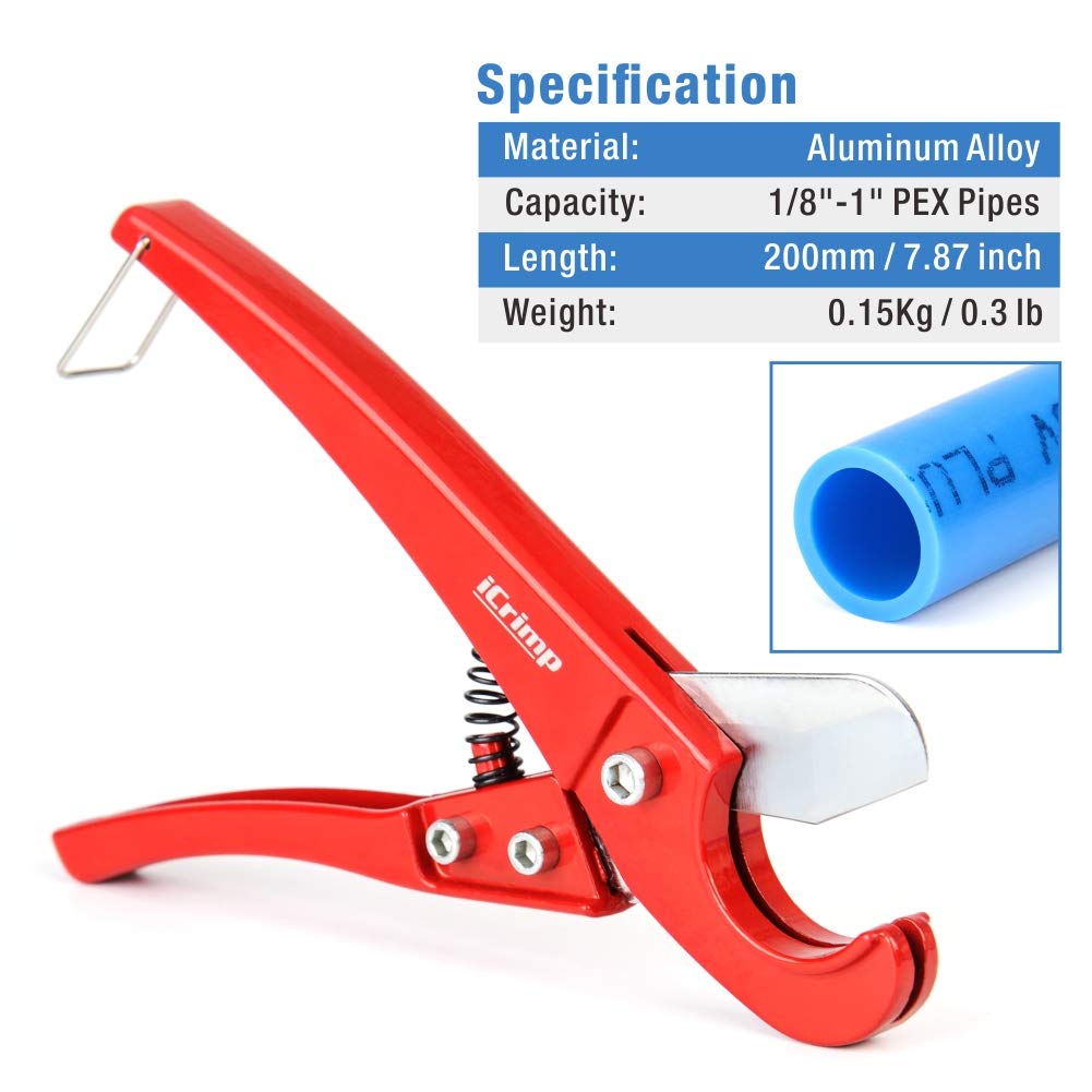 IWISS iCrimp tool with PEX tubing cutter for clean cuts