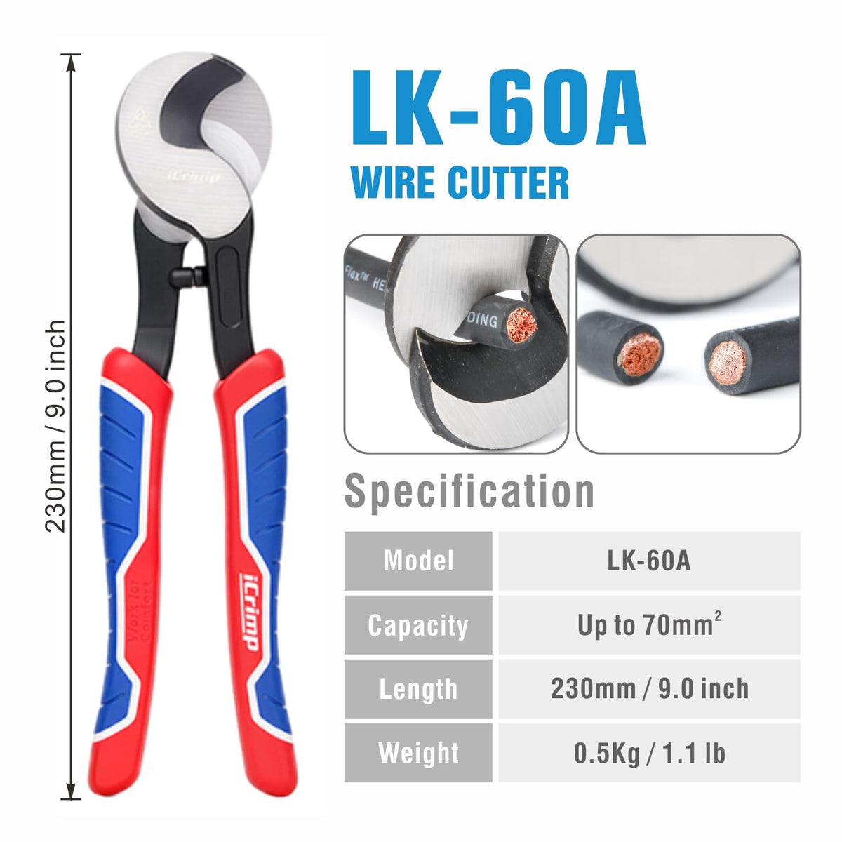 IWISS iCrimp supports 8-6-4-2-1-0 AWG battery lugs for heavy-duty power
