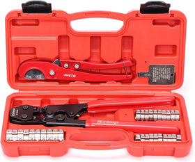 IWISS iCrimp cinch tool close-up for quick, secure PEX clamps