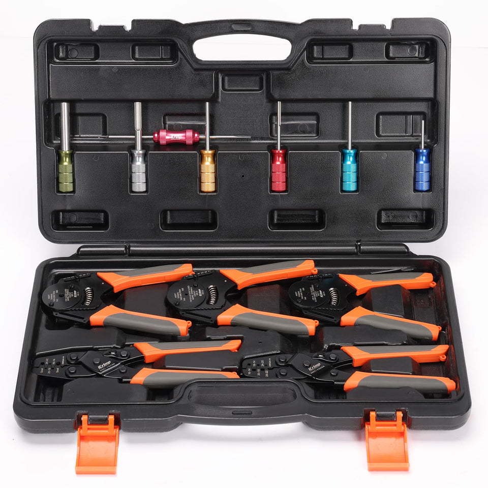 IWISS iCrimp closed-barrel crimp tool for precise, durable automotive wiring connections.
