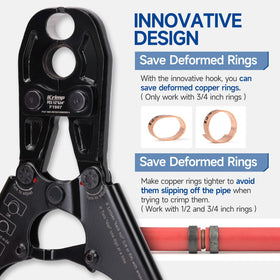 IWISS iCrimp Combo Kit includes PEX tubing cutter for clean cuts.