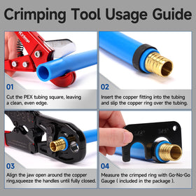 IWISS iCrimp Combo Kit hook pre-pressurizes copper ring to prevent slipping during installation.
