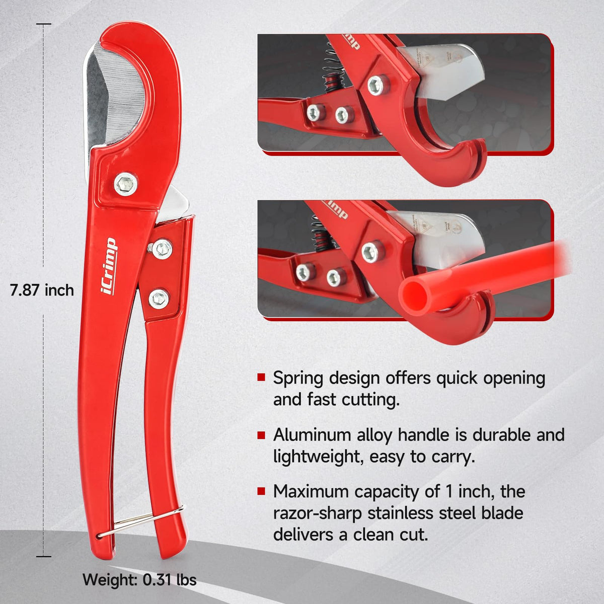 Ergonomic handles on the IWISS iCrimp kit reduce fatigue.