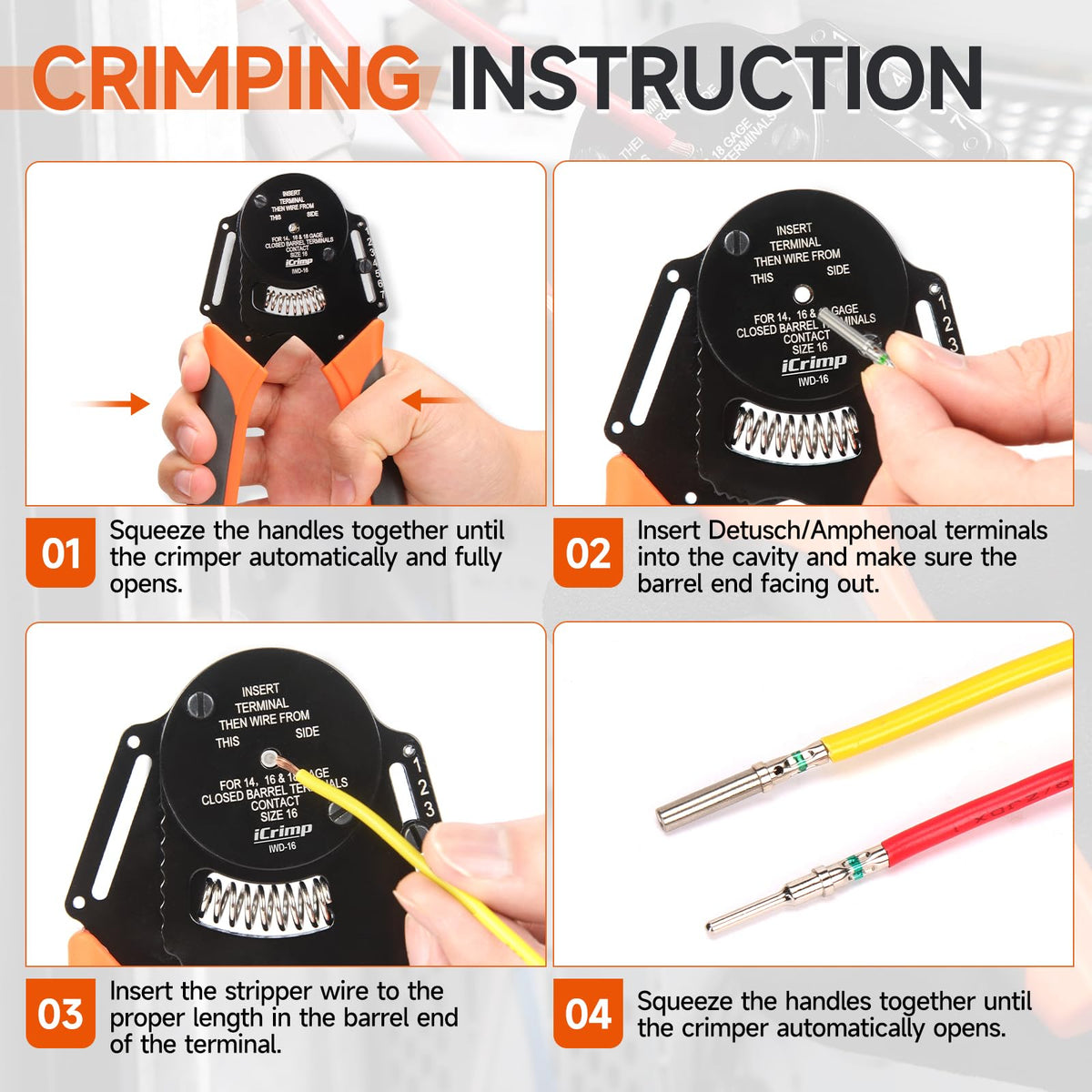 IWISS iCrimp ergonomic ratchet design reduces fatigue during crimping