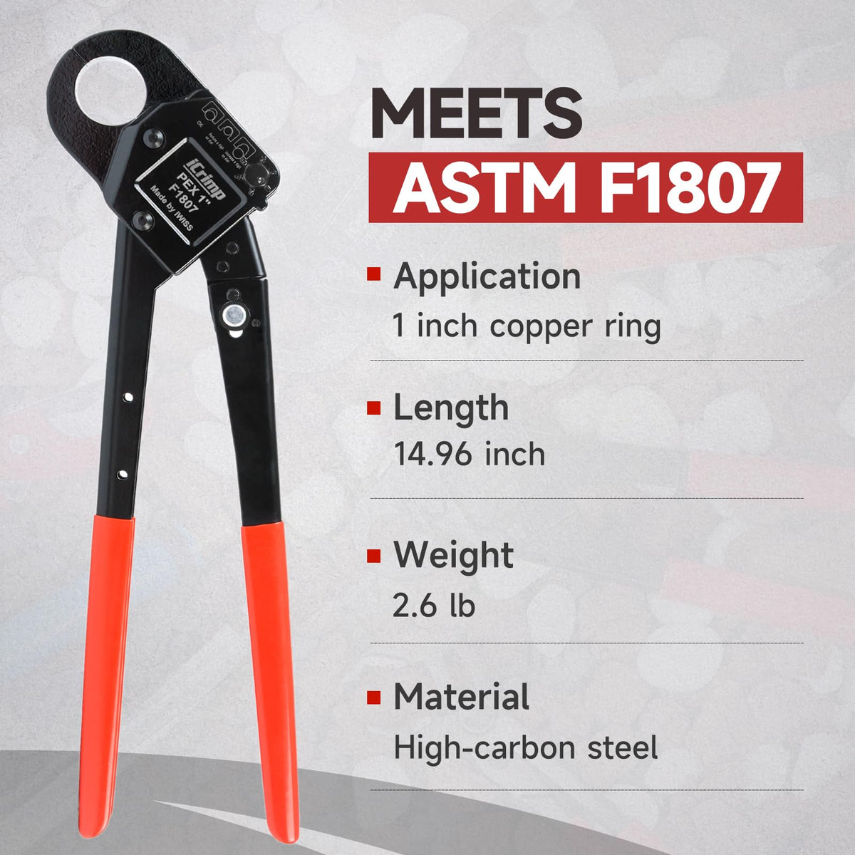 IWISS iCrimp foldable handle reduces operator fatigue during crimping.