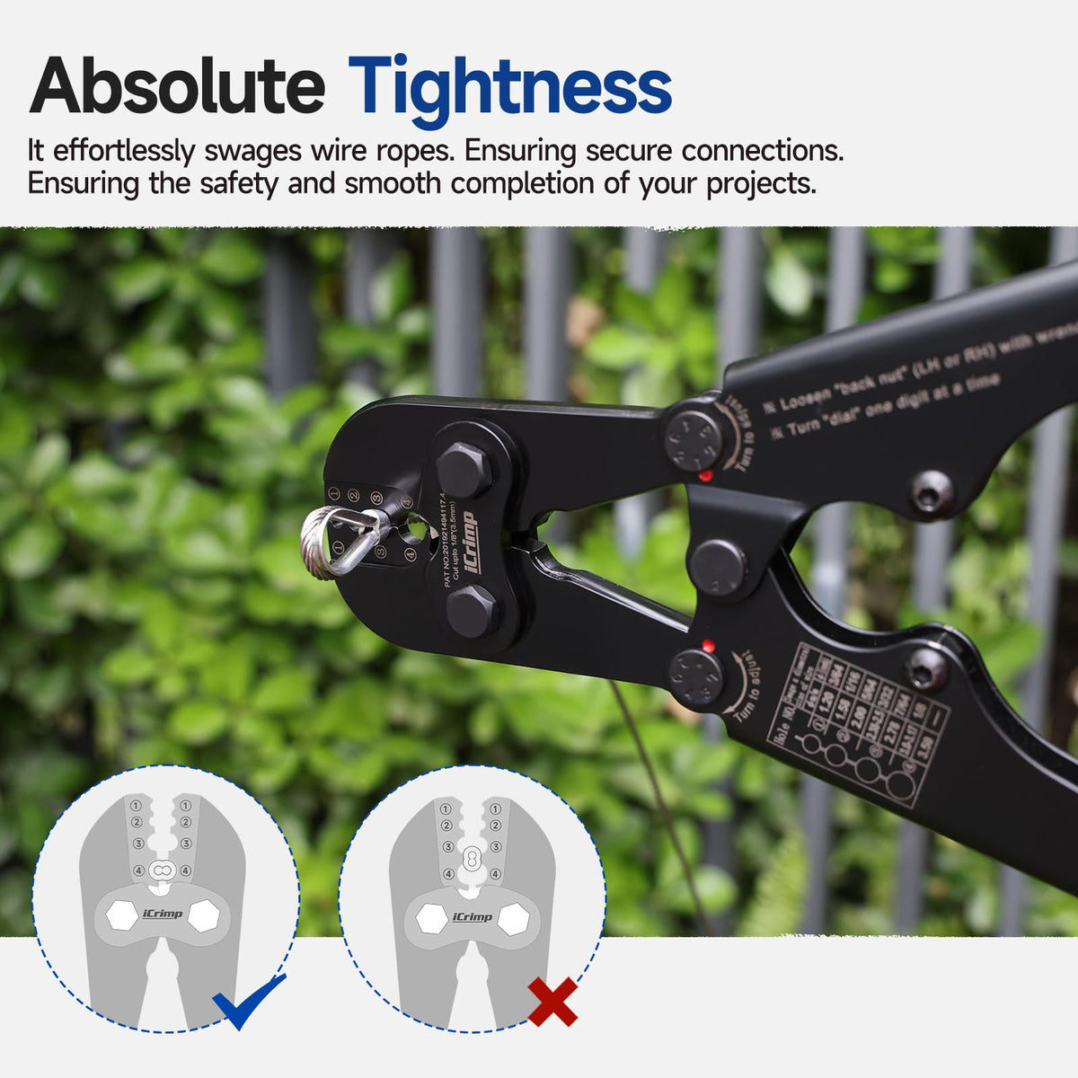 Black oxide finish protects high-strength steel against corrosion in outdoor use.