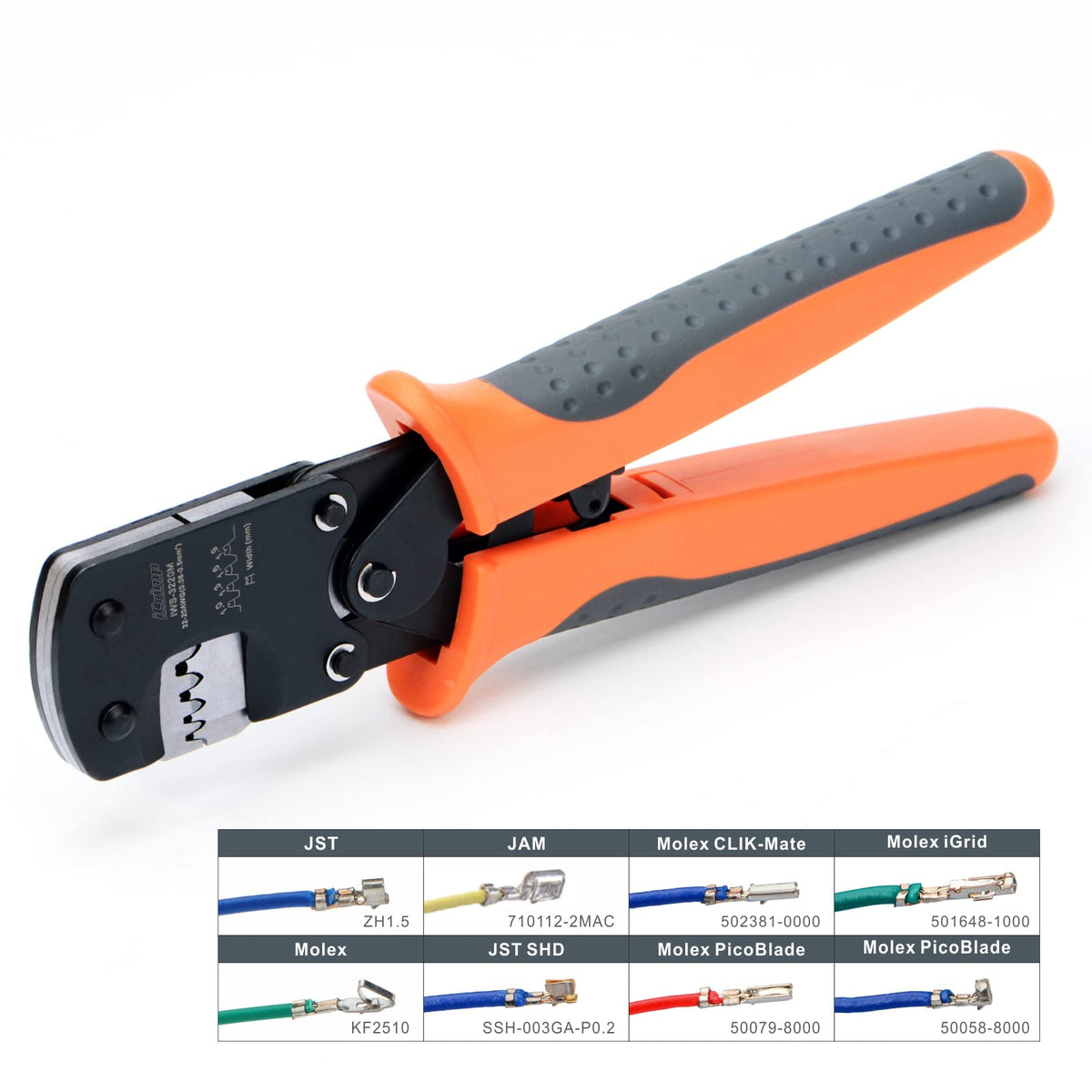 IWISS iCrimp IWS-3220M side view with ergonomic TPR handle