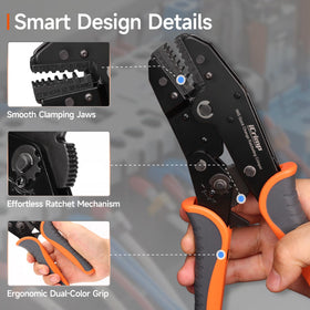IWISS iCrimp OT/UT terminal jaw handles OT and UT terminals smoothly.