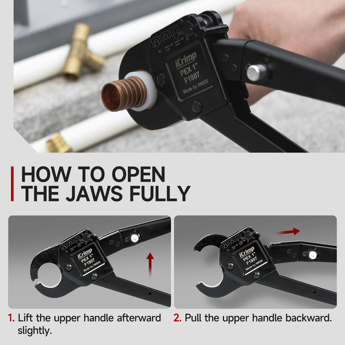 IWISS iCrimp performs 1-inch copper ring crimp cleanly.