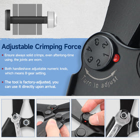 Compact, portable tool combines crimping and cutting for on-the-go projects.