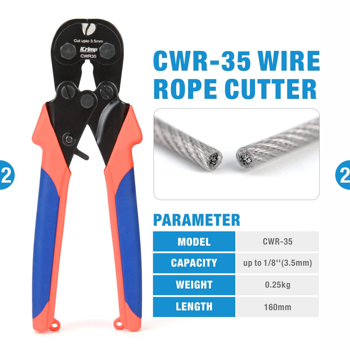 IWISS iCrimp oval sleeve swaging for copper and aluminum sleeves.