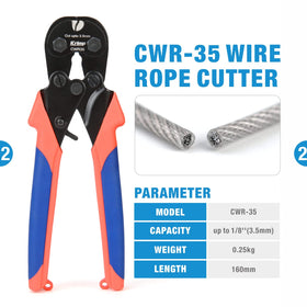 IWISS iCrimp oval sleeve swaging for copper and aluminum sleeves.