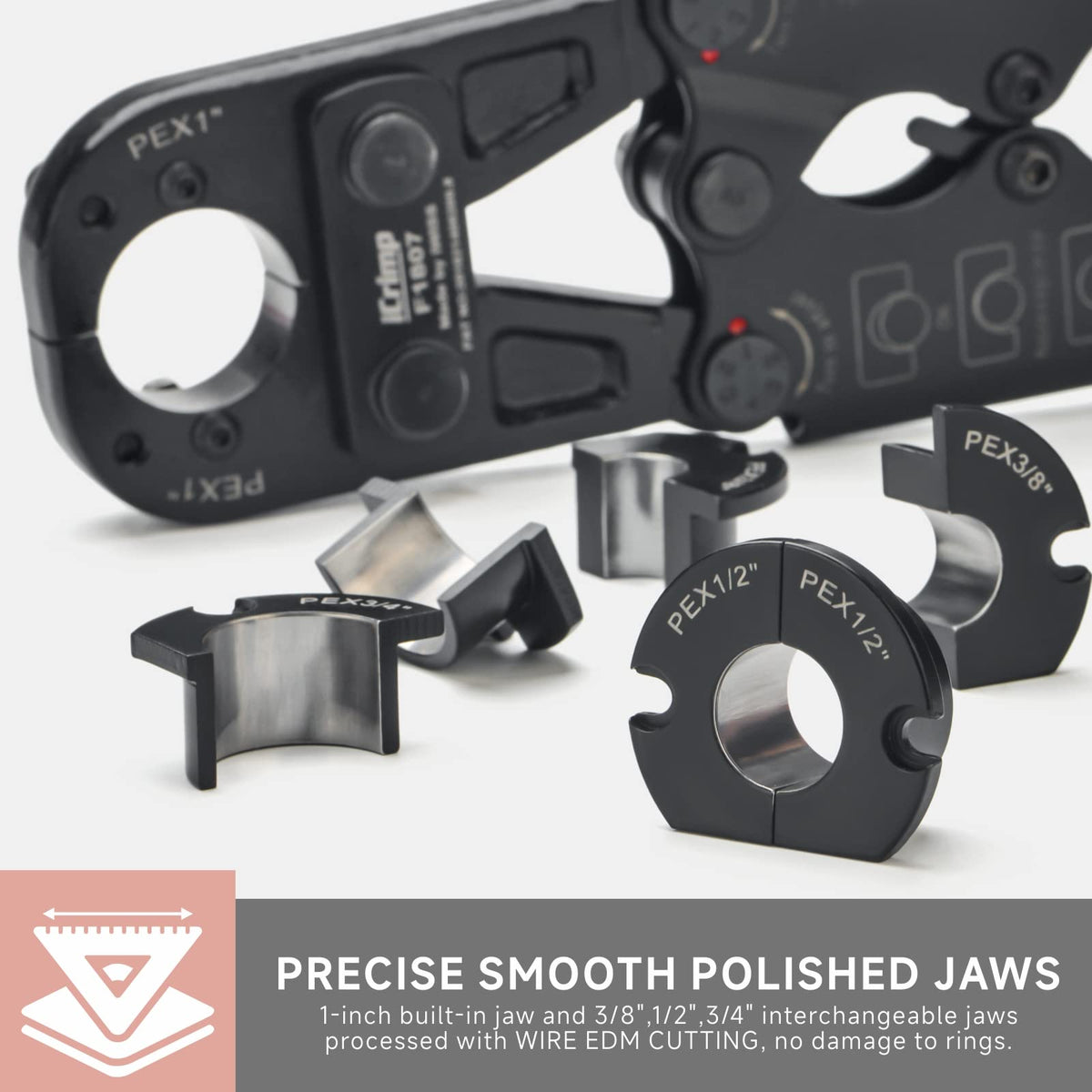 Close-up of the IWISS iCrimp gauge for precise sizing