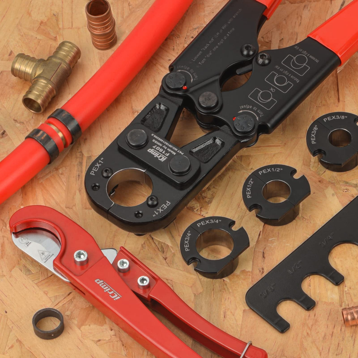 Portable IWISS iCrimp PEX kit ready for transport in a case