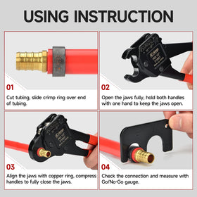 Polished head reduces risk of copper ring damage during crimping.