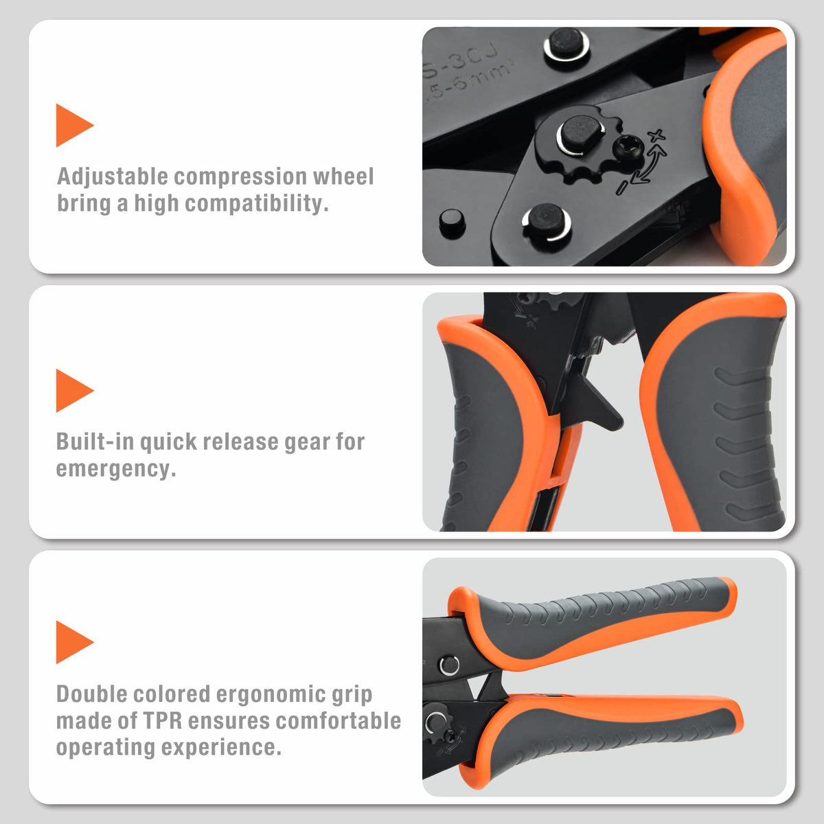 IWISS iCrimp precision jaws ensure solid crimps on insulated and non-insulated terminals.