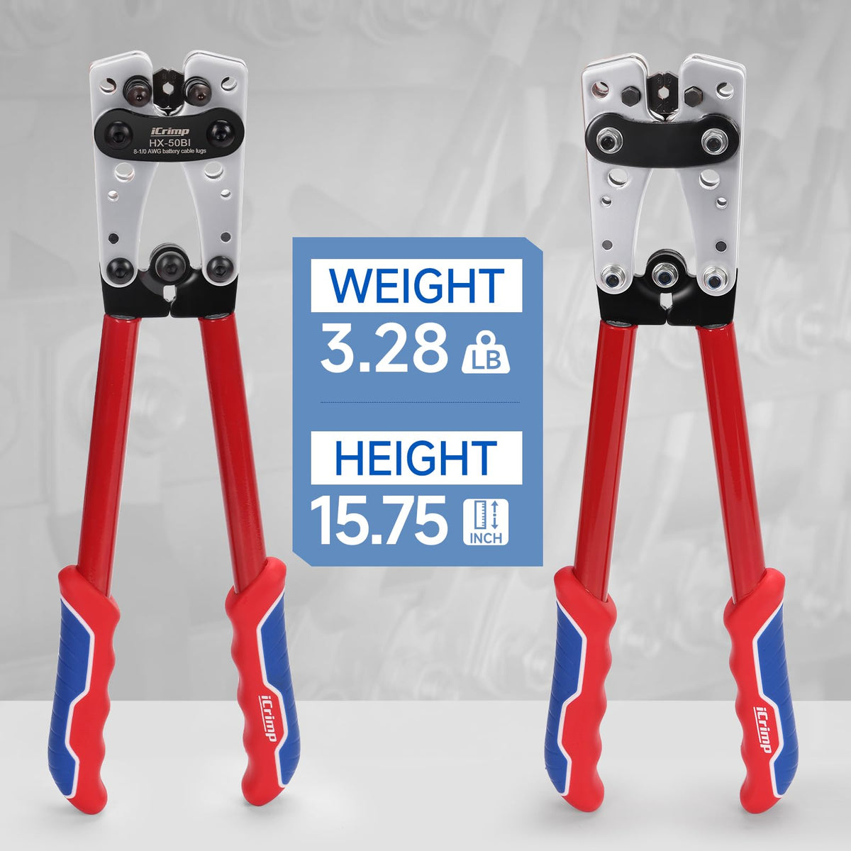 IWISS iCrimp copper-aluminum-lug-compat allows versatile lug pairing.