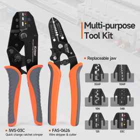 IWISS iCrimp wire cutter/stripper for clean cuts and efficient wire prep.