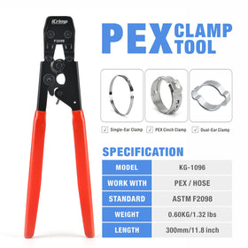 Gauge-free crimp demonstration with IWISS KG-1096 on PEX clamps