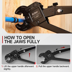 IWISS copper ring removal tool safely extracts rings from PEX fittings.