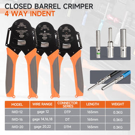 IWISS iCrimp Weather Pack crimpers set for reliable Metri-Pack and Weather Pack terminations.