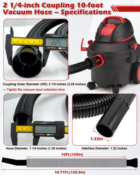 IWIWE 2-1/4in cuff connection - secure seal reduces leaks during wet and dry cleanup.