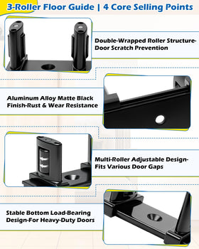 IWIWE black bottom mount floor guide blends with any room decor.