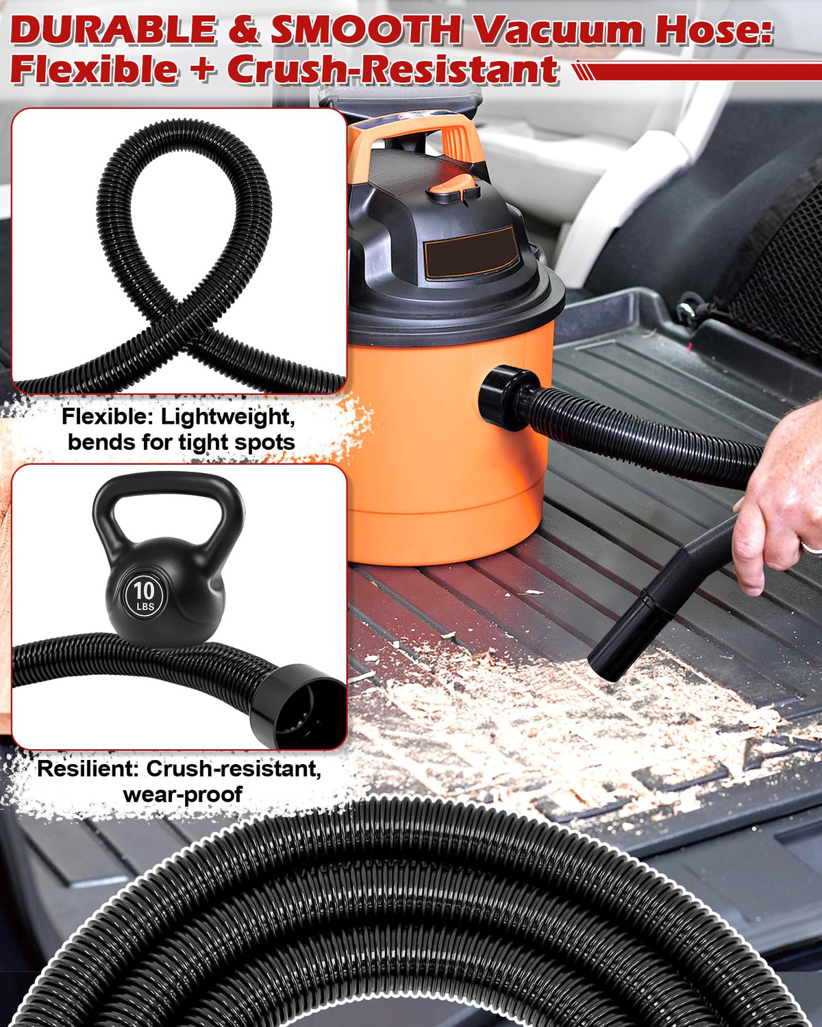 IWIWE extended 10ft reach - clean far corners without moving the canister.