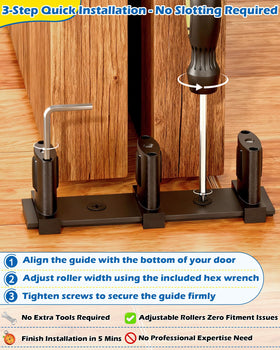 IWIWE floor guide with no-slot installation makes setup quick and clean.
