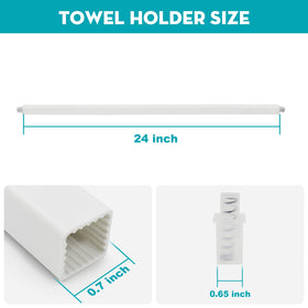 IWIWE towel bar with spring-loaded ends for quick, secure mounting.