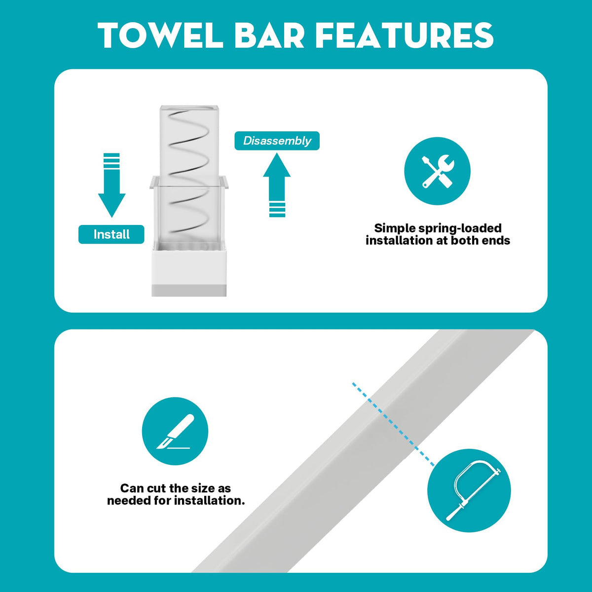 IWIWE white plastic bar features a smooth, edge-free surface.