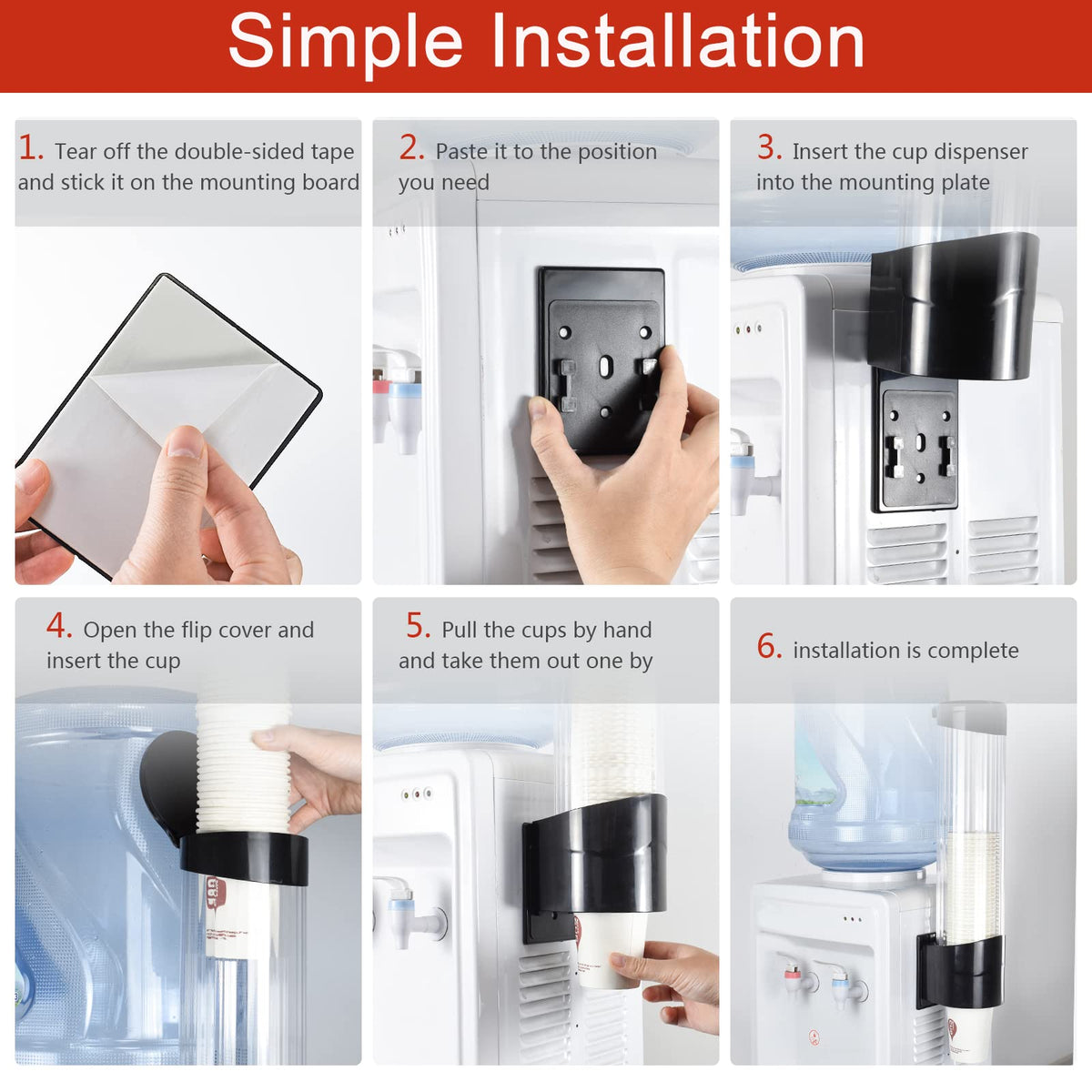 IWNTWY Cup Dispenser fits on refrigerator or water dispenser for easy access.