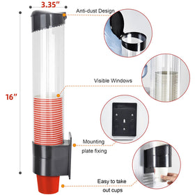IWNTWY Cup Dispenser visible window lets you monitor cup levels at a glance.