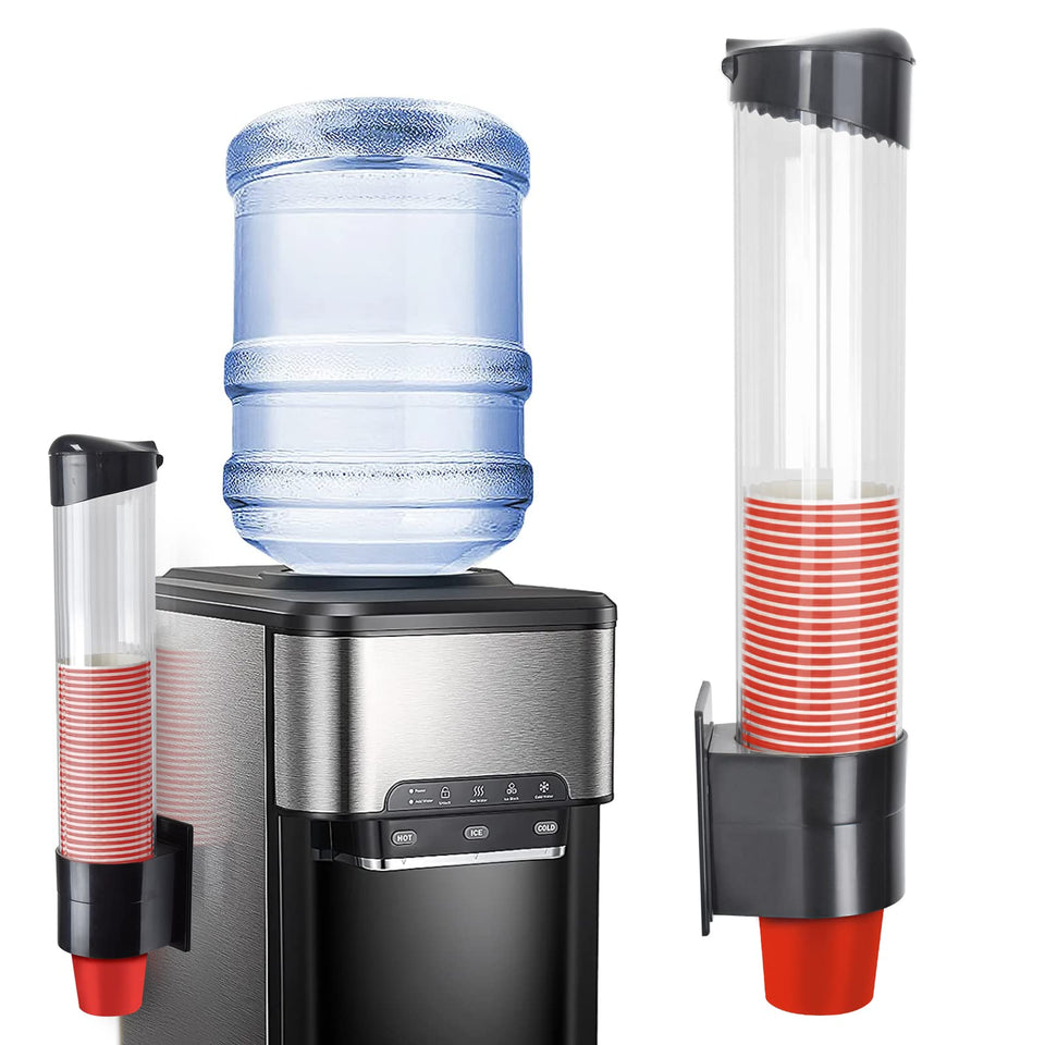 IWNTWY Cup Dispenser wall mount side view shows space saving, easy access cup storage.