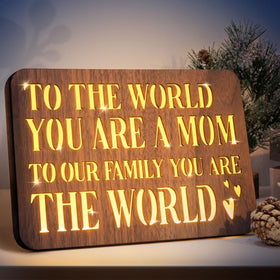 Iwtsily walnut night light with engraved words for mom bedside decor