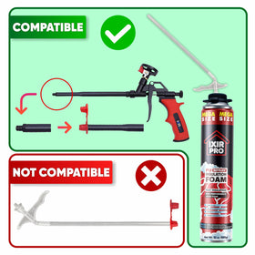 ixirpro spray foam nozzle attached for controlled coverage