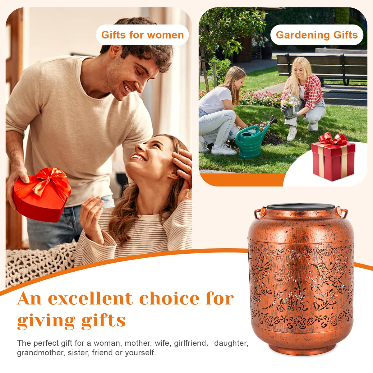 IYEZIGI copper finish cutout lantern adds vintage charm to patio