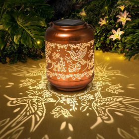IYEZIGI hummingbird garden lantern with cutouts for magical evening ambiance