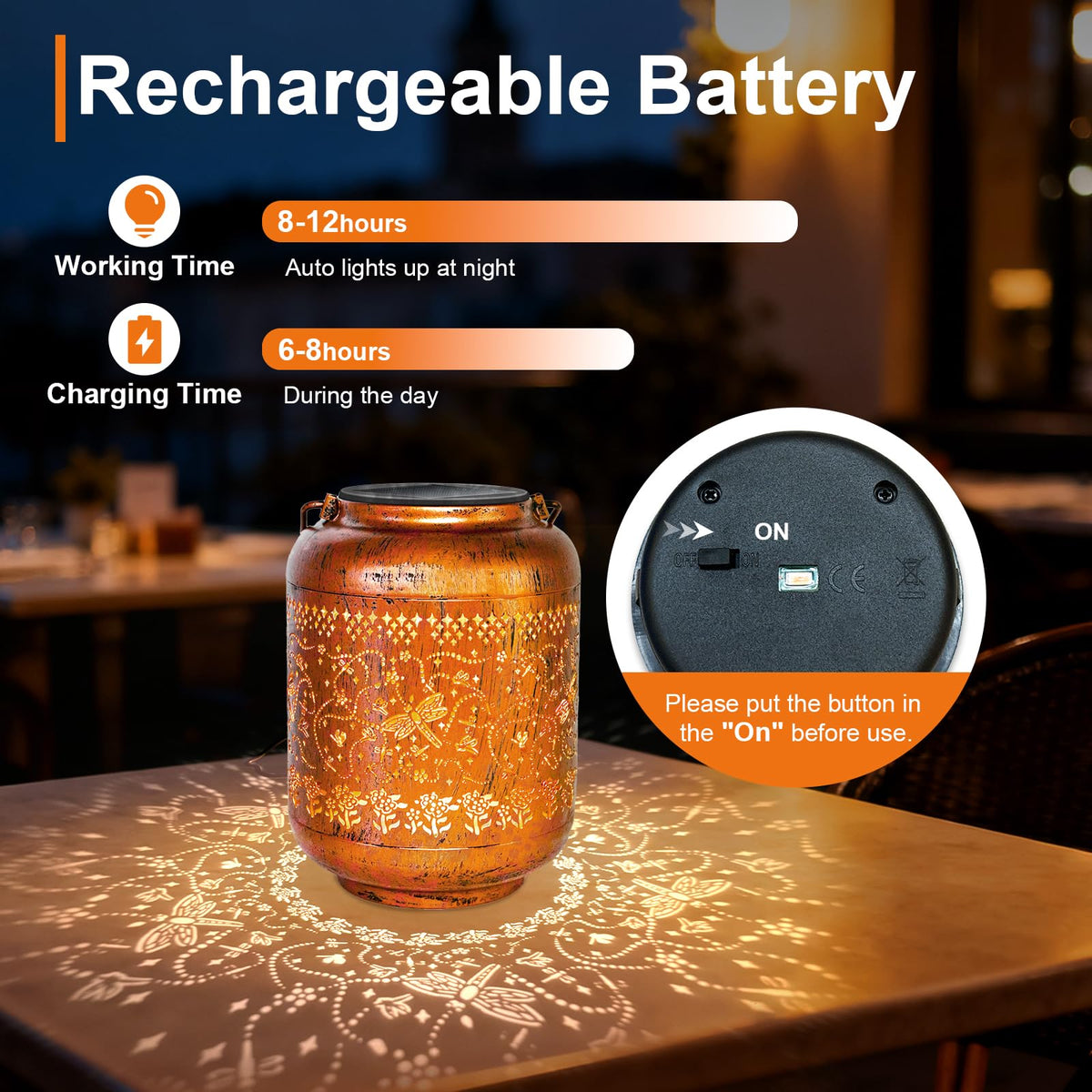 IYEZIGI solar panel lantern delivers long-lasting LED light each night.