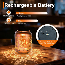 IYEZIGI weatherproof lantern withstands rain and snow for year-round decor.