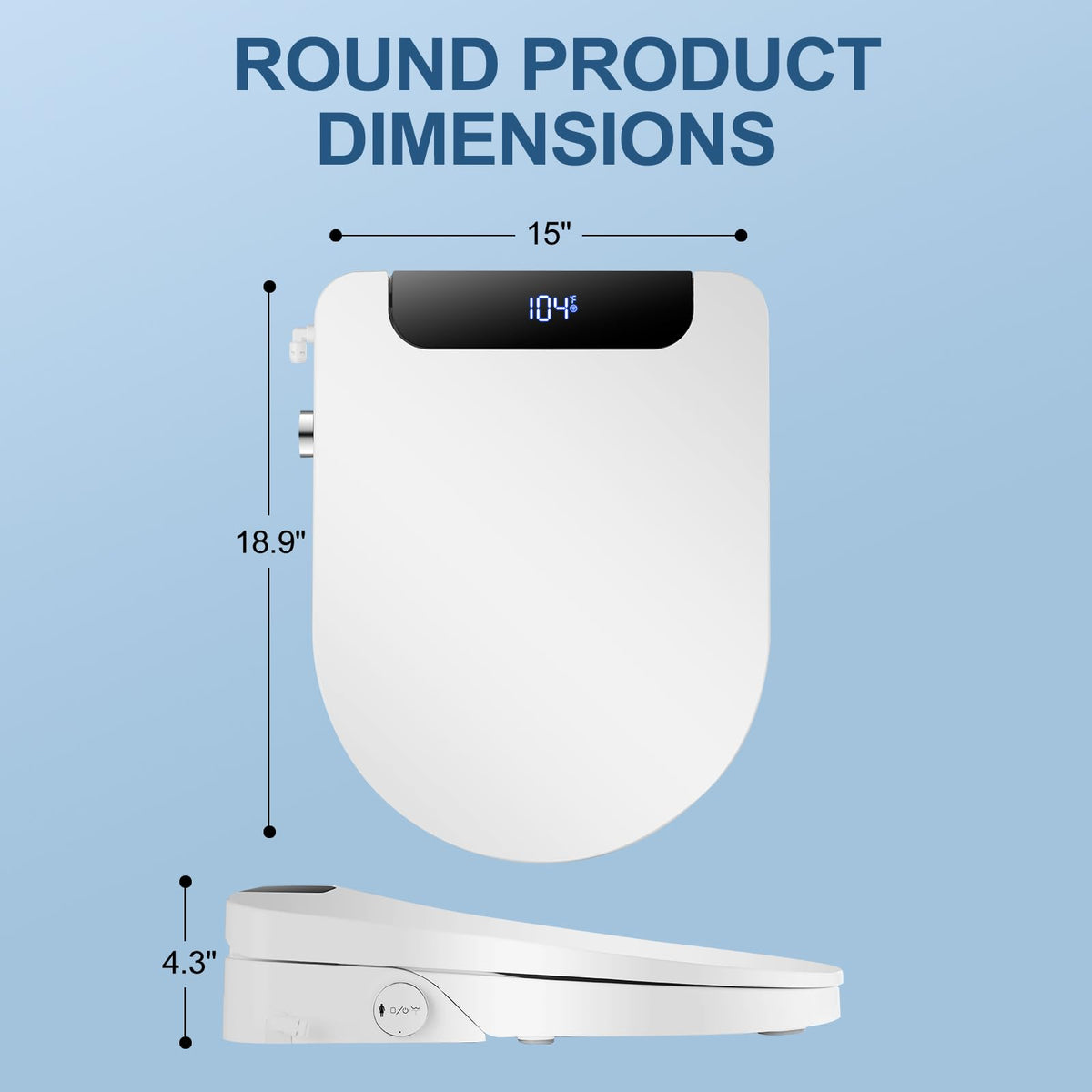 IYTATA bidet seat heated seat with adjustable temperature for comfortable seating.