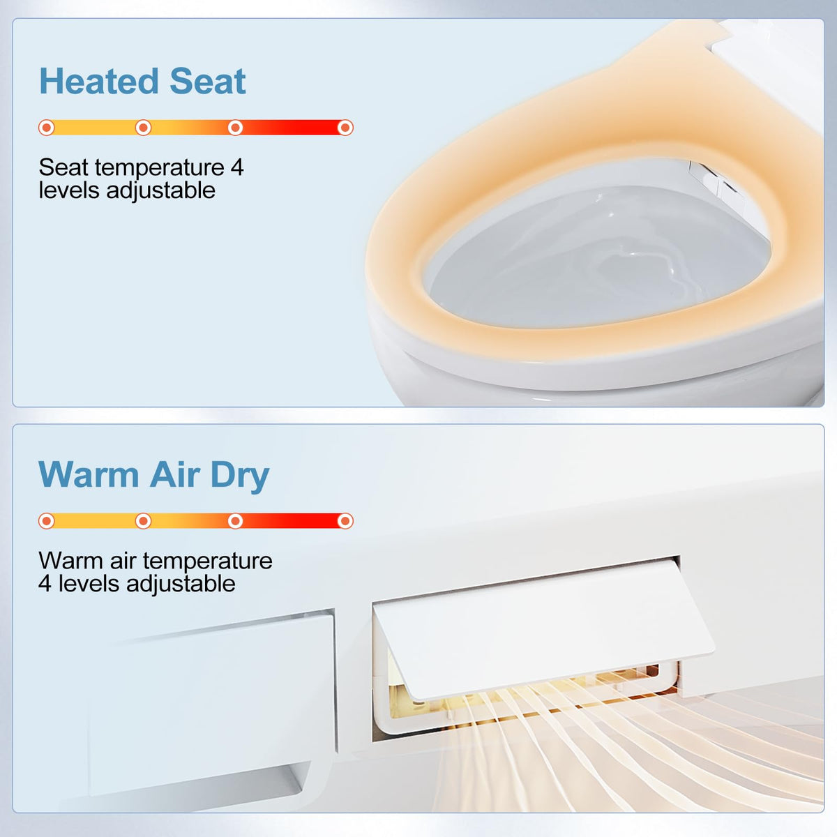 IYTATA electric bidet seat warm water option ensures comfortable cleansing during chilly mornings