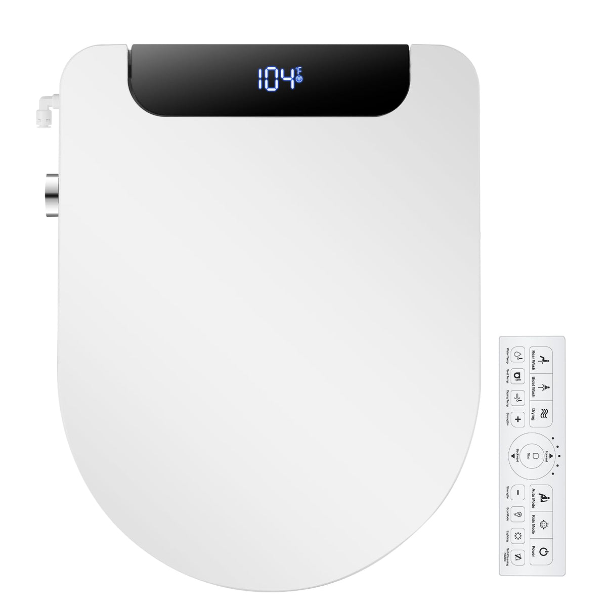 IYTATA electric bidet seat front wash demonstrates customizable water pressure for a tailored cleanse.