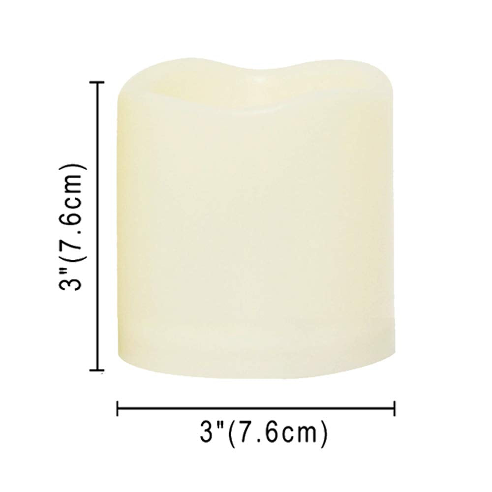 iZAN amber flicker LED candle with realistic glow for cozy backyard decor.