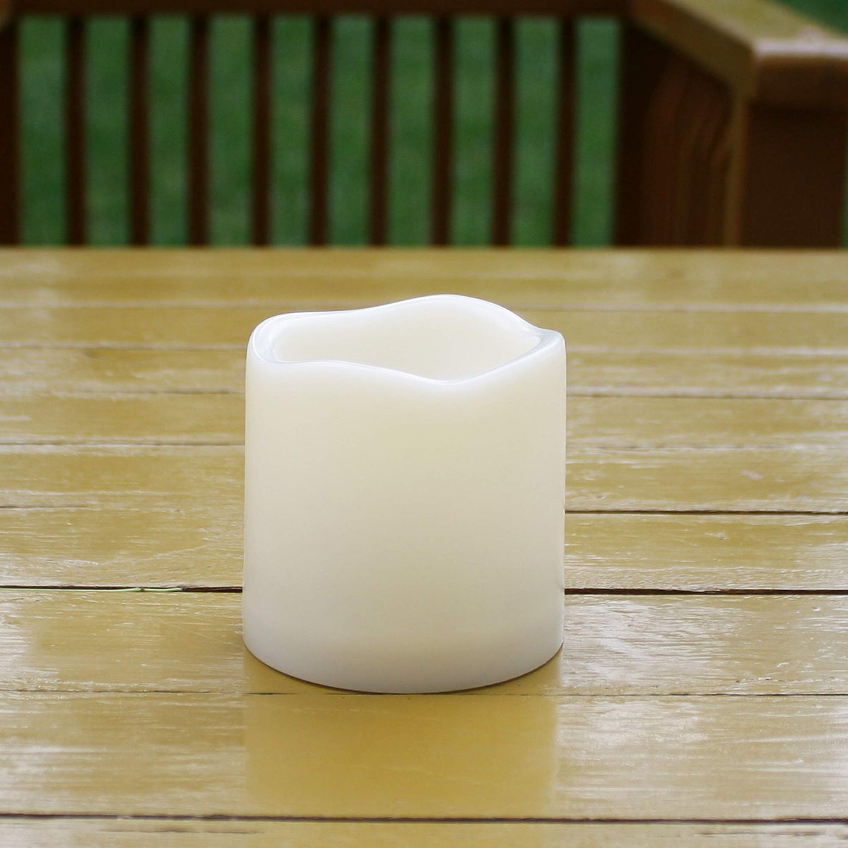 iZAN outdoor hurricane lantern decor candles add safe, festive lighting.