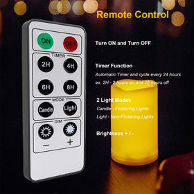 iZAN remote-controlled candles with dimming and mode options for versatile dining.